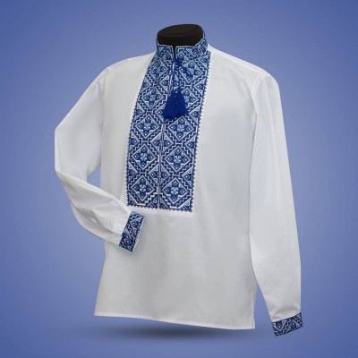 Embroidered shirt "Gentleman" blue